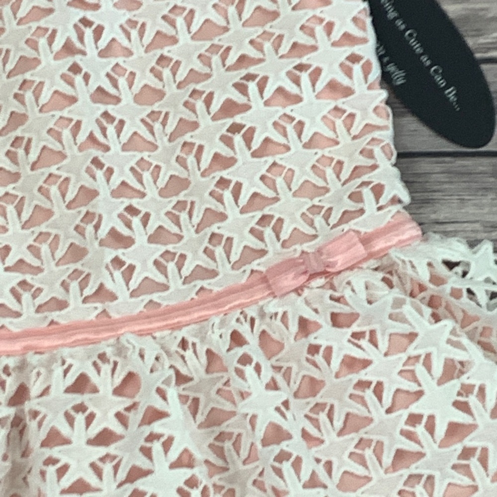 Ava & Yelly White Stars with Pink Lining Dress - Picture 6 of 7